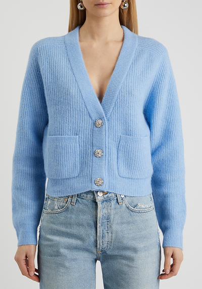 Embellished Wool-Blend Cardigan from Ganni