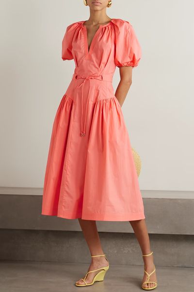 Carina Belted Cotton-Poplin Midi Dress, £455 | Ulla Johnson