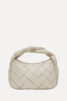 Nappa Leather Woven Croissant Bag