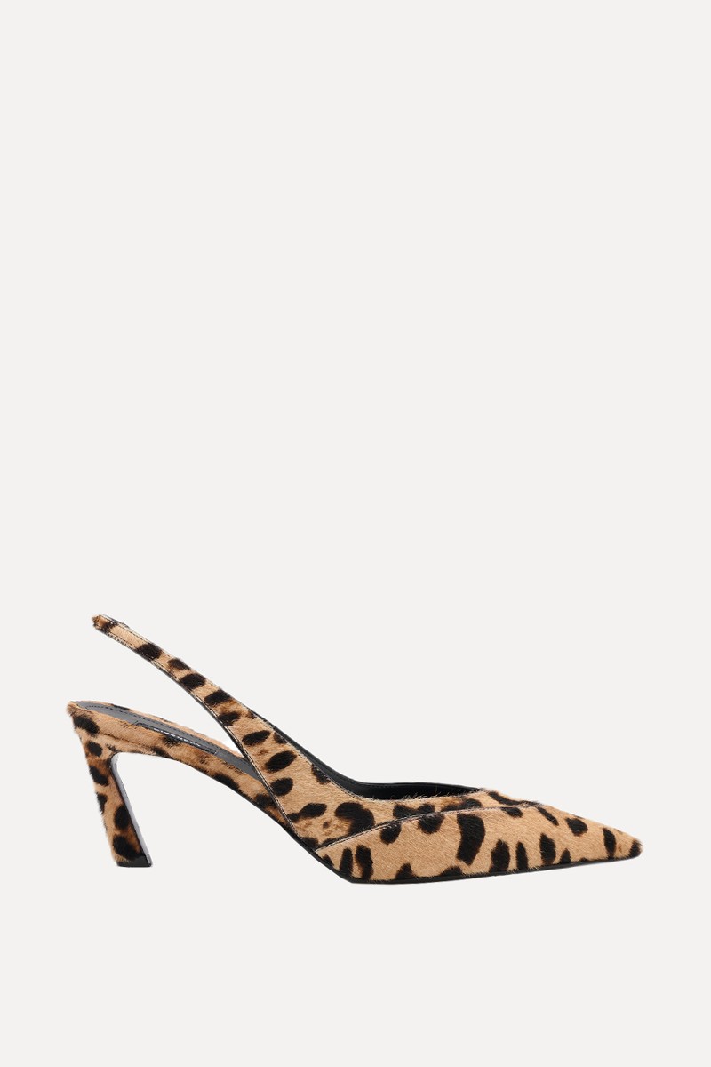 Leopard-Print Calf-Hair Slingback Pumps from Givenchy