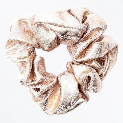 Pink Metallic Crackle Scrunchie from New Look