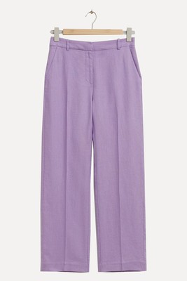 Straight Press Crease Linen Trousers from & Other Stories