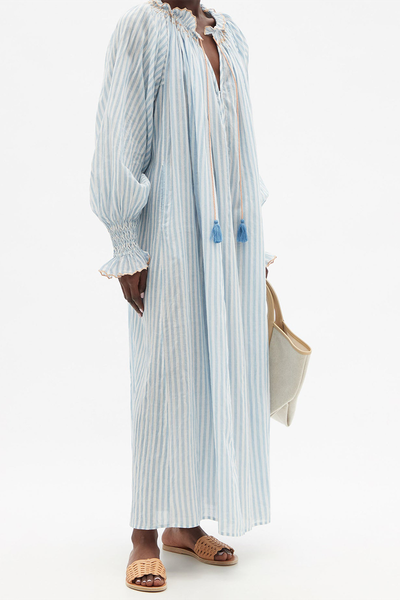 Vladia Striped Cotton-Voile Dress