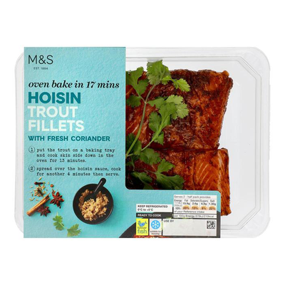 Hoisin Glazed Trout Fillets with Fresh Coriander