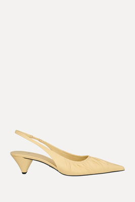 Gathered Leather Slingback Shoes from Zara