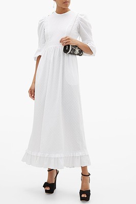 Ruffled Cotton Swiss-dot Maxi Dress from Batsheva