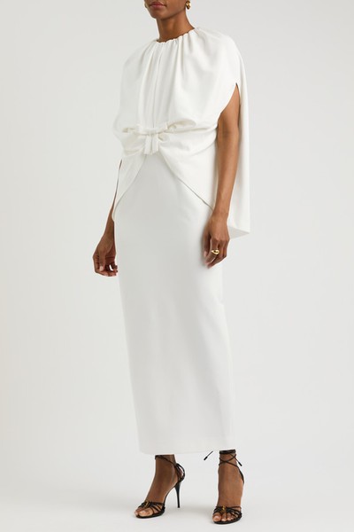 Gislene Cape-Effect Jersey Maxi Dress from BERNADETTE