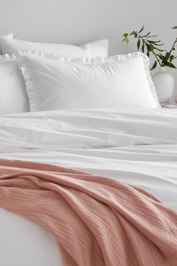 Pure Cotton Frilled 100% Cotton Duvet Cover & Pillowcase Set