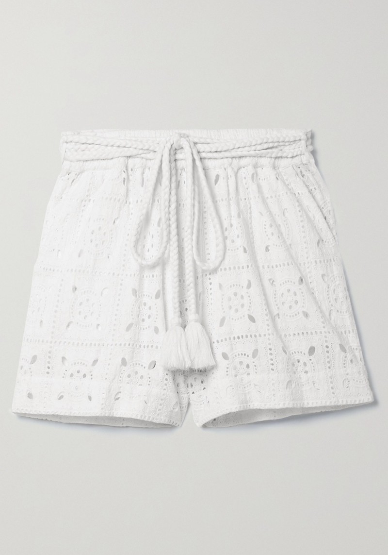 Lucina Belted Broderie Anglaise Shorts from Miguelina