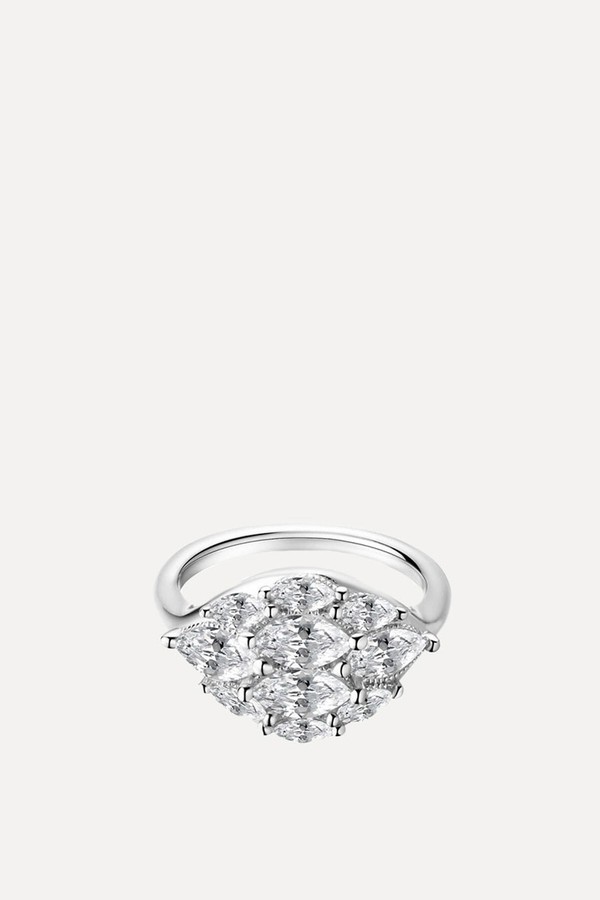 Feel Good Dome Marquise Silver Statement Pinky Ring from OneWildOne