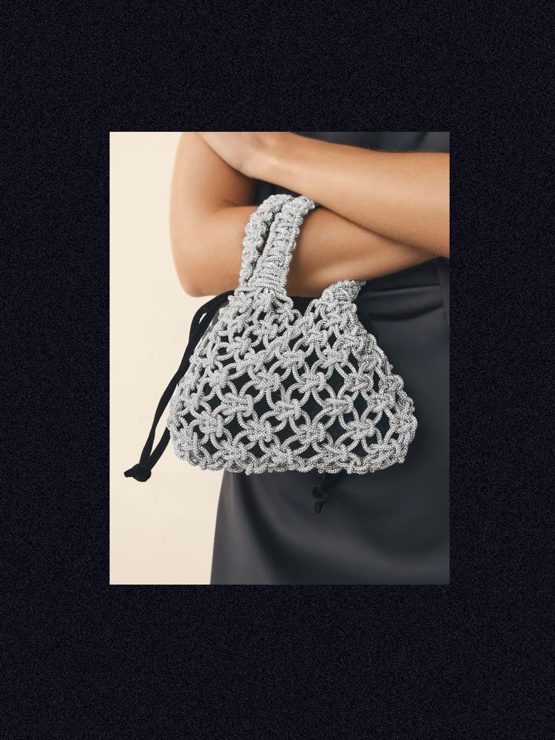 Velvet Sparkle Weave Handheld Bag from Next