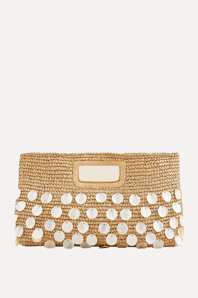 Handknotted Straw Rectangular Clutch With Paillettes from J. Crew