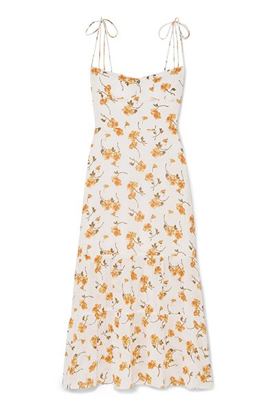 Emmie Floral-Print Georgette Midi Dress from Reformation