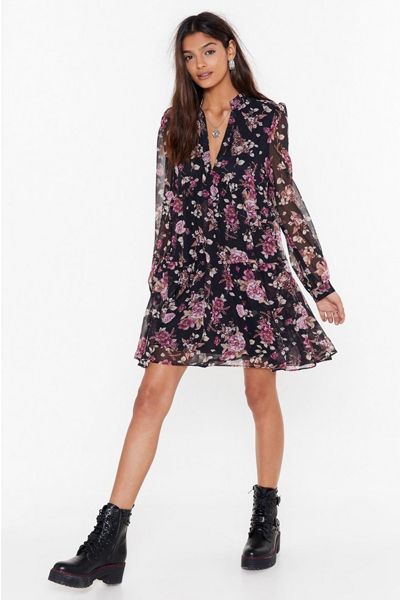 Wish You Were Tier Floral Mini Dress