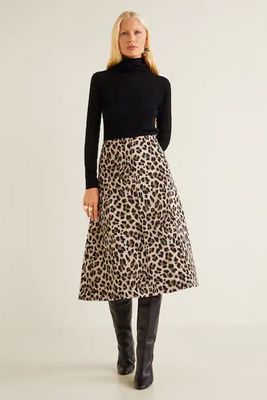 Leopard Midi Skirt from Mango