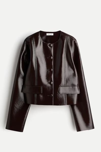 Coated Button-Front Jacket 