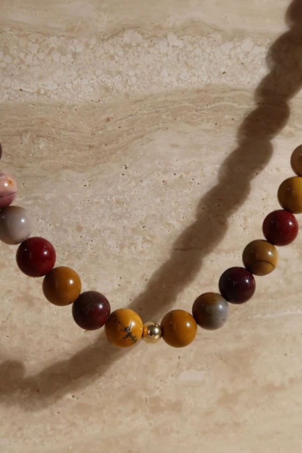 The 1970 Mookaite Bead Necklace from Aurum + Grey