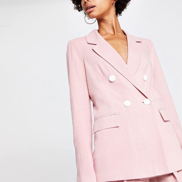Light Pink Linen Boyfriend Blazer