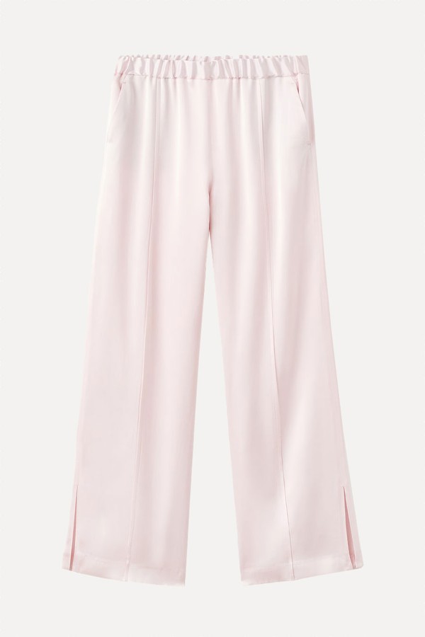 Satin Trousers With Side Openings from Mango