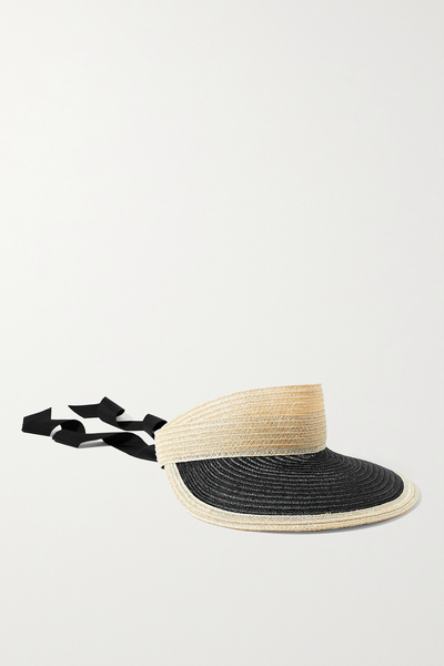 Ricky Grosgrain-Trimmed Hemp Visor from Eugenia Kim