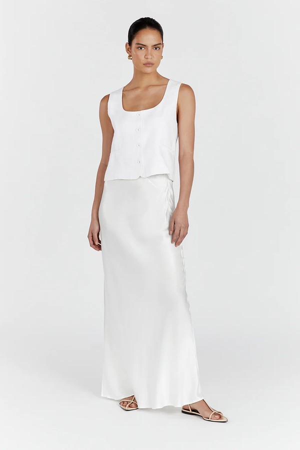 Charli White Satin Maxi Skirt from Dissh