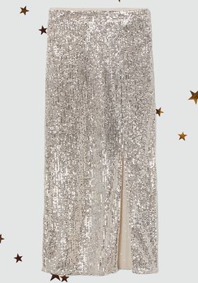 Slit-Front Sequined Skirt from H&M