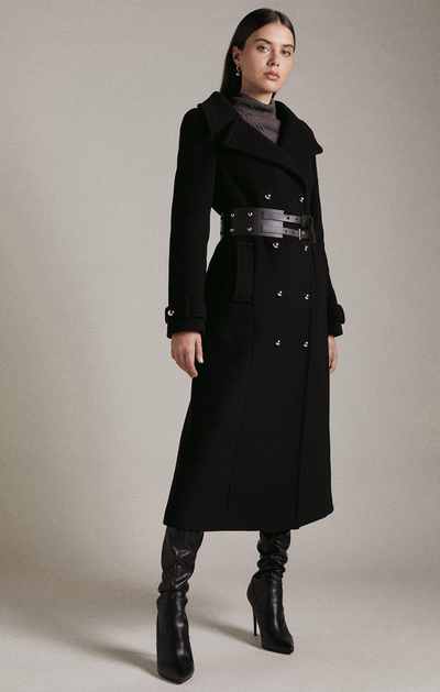 Italian Wool Stud Belt Db Trench Coat