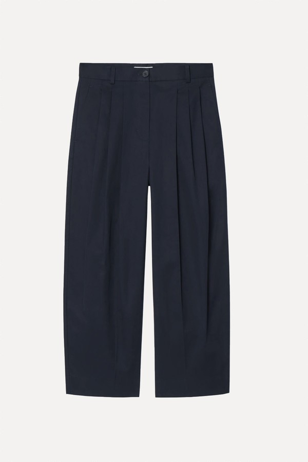 Pleated Barrel-Leg Cotton Trousers from COS