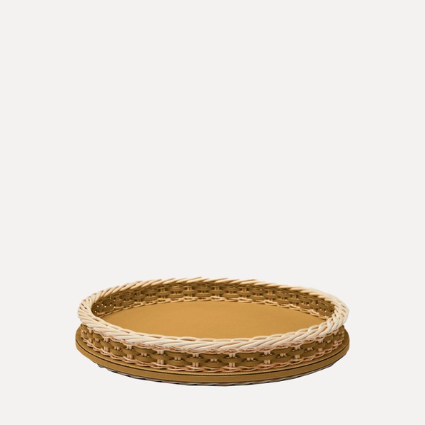 Orsay Rattan Round Tray from Giobagnara