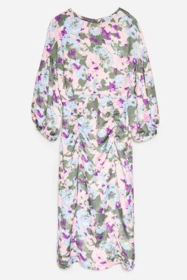 Floral Dress With Gathering from Uterque