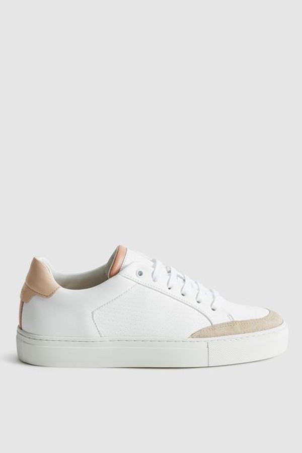 Leather Contrast Sole Trainers from Reiss