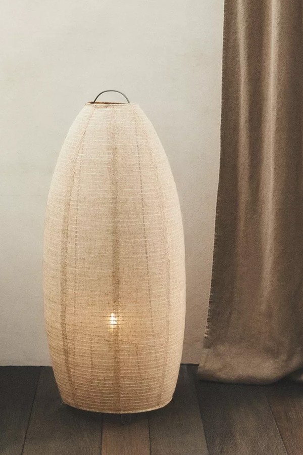 Oval Linen Floor Lamp