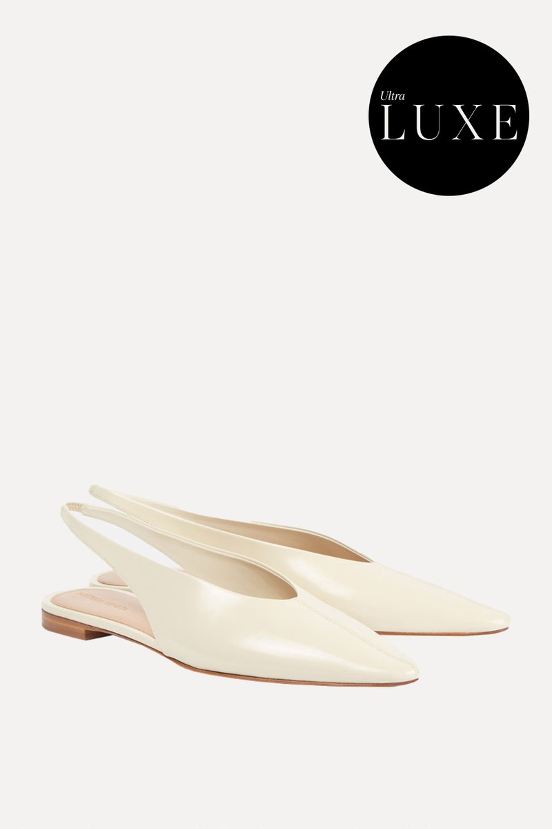 Sofia Leather Slingback Flats from Bottega Veneta