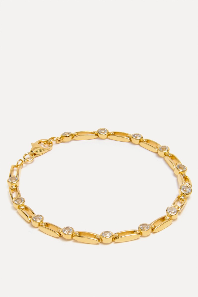 White Sapphire Link Bracelet