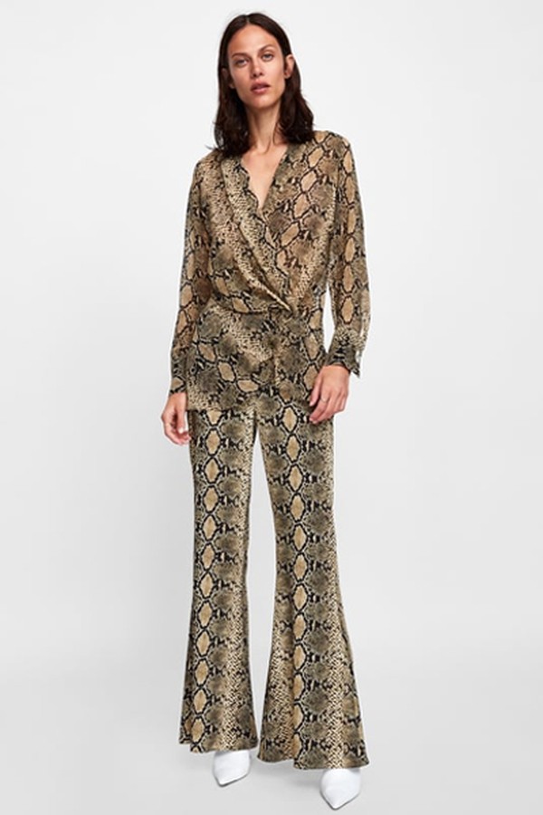 Snakeskin Print Blouse from Zara