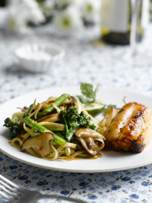 Miso Cod With Wok-Fried Tenderstem Broccoli & Shiitake Noodles
