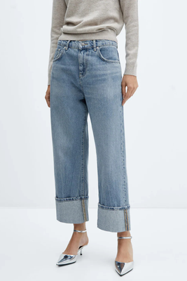 Wide Leg Jeans With Turned-Up Hem from Mango