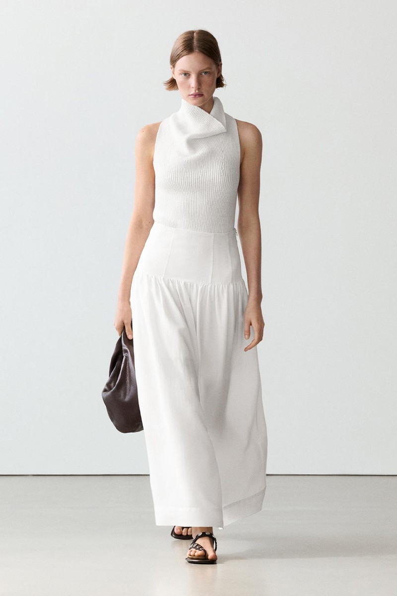 Midi Skirt With Yoke Detail