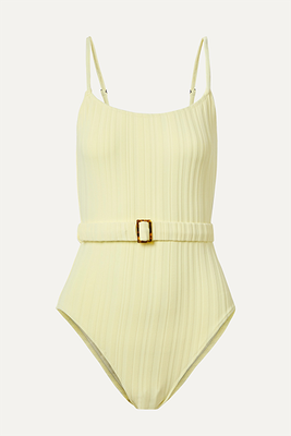 Belted Ribbed Swimsuit from Solid & Striped