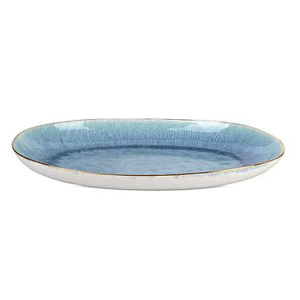 Edo Blue & Gold Ceramic Platter Large