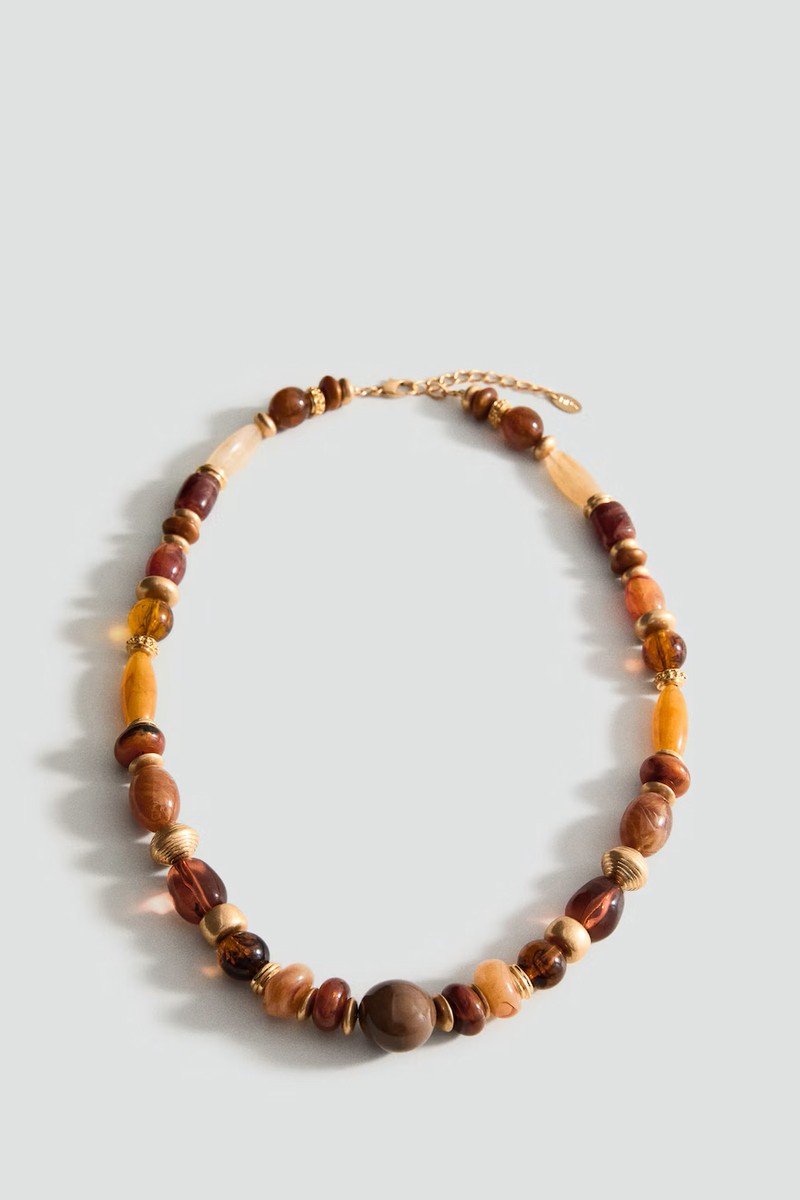 Combined Beads Necklace from Mango