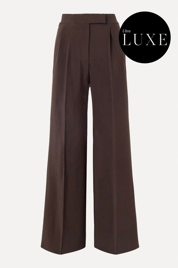 Pleated Washed-Twill Wide-Leg Pants from Tom Ford