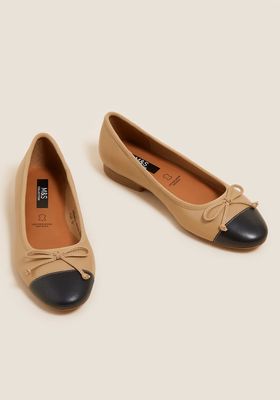 Leather Bow Ballet Pumps from Marks & Spencer