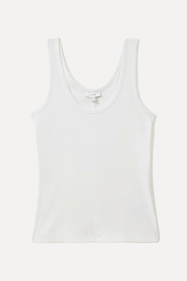 Violet Stretch-Cotton Ribbed Vest from Reiss