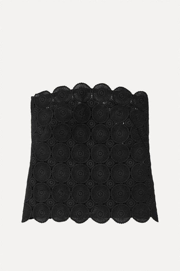 Doily Strapless Scalloped Organic Corded Lace Bustier Top from St. Agni