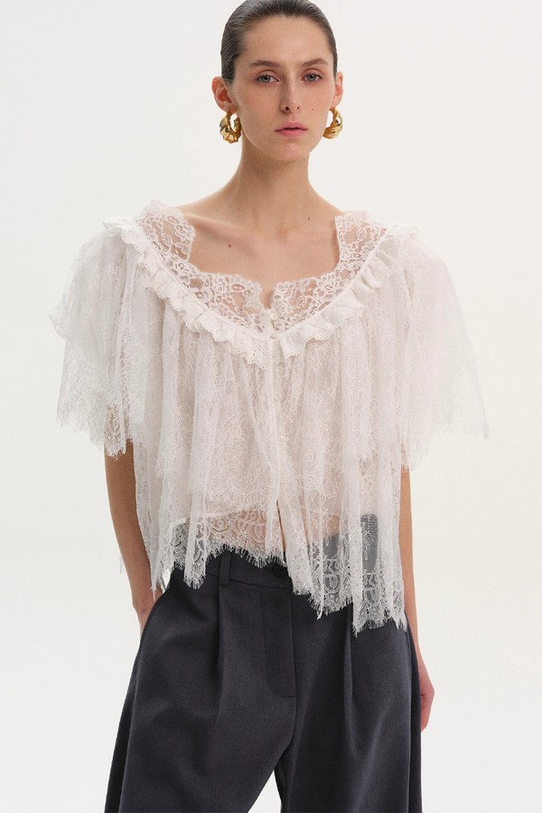 Tiered Lace Blouse from Source Unknown