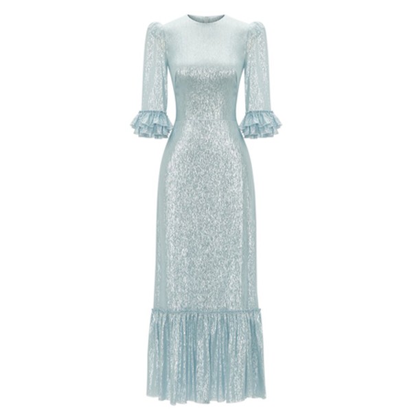 Pale Blue Metallic Silk Festival Dress from The Vampire’s Wife