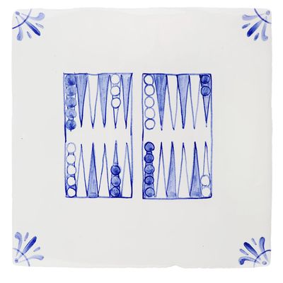 Backgammon Delft Tile