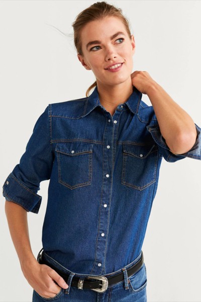 Chest Pocket Denim Shirt from Mango