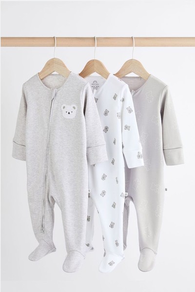  Cotton Sleepsuits 3 Pack